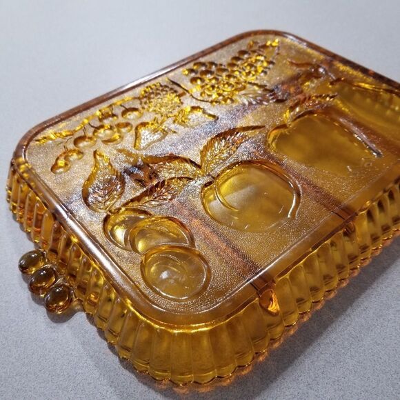 Vintage 5 Part Relish Tray‎ Indiana Glass Amber - Picture 6 of 7